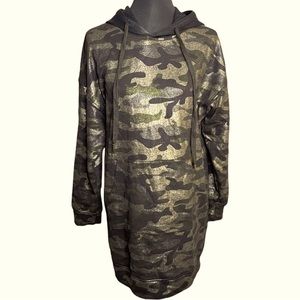 Fate Camo Metallic Hoodie Dress